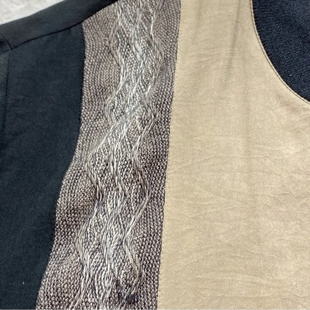 St Croix Knits Black and Tan Microfiber Polyester Jacket Size Large
